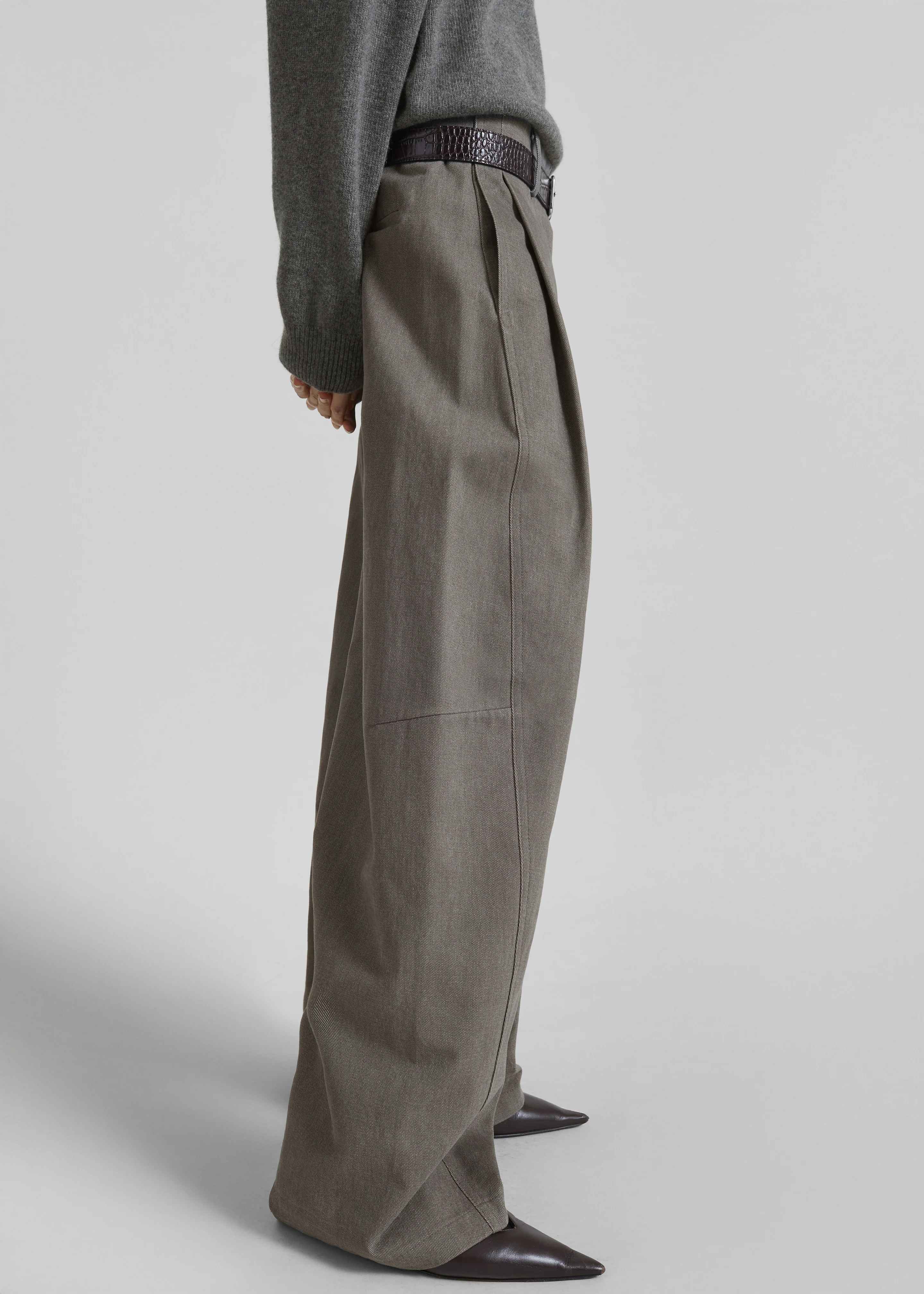 Vora Barrel Leg Pants - Grey - Image 2