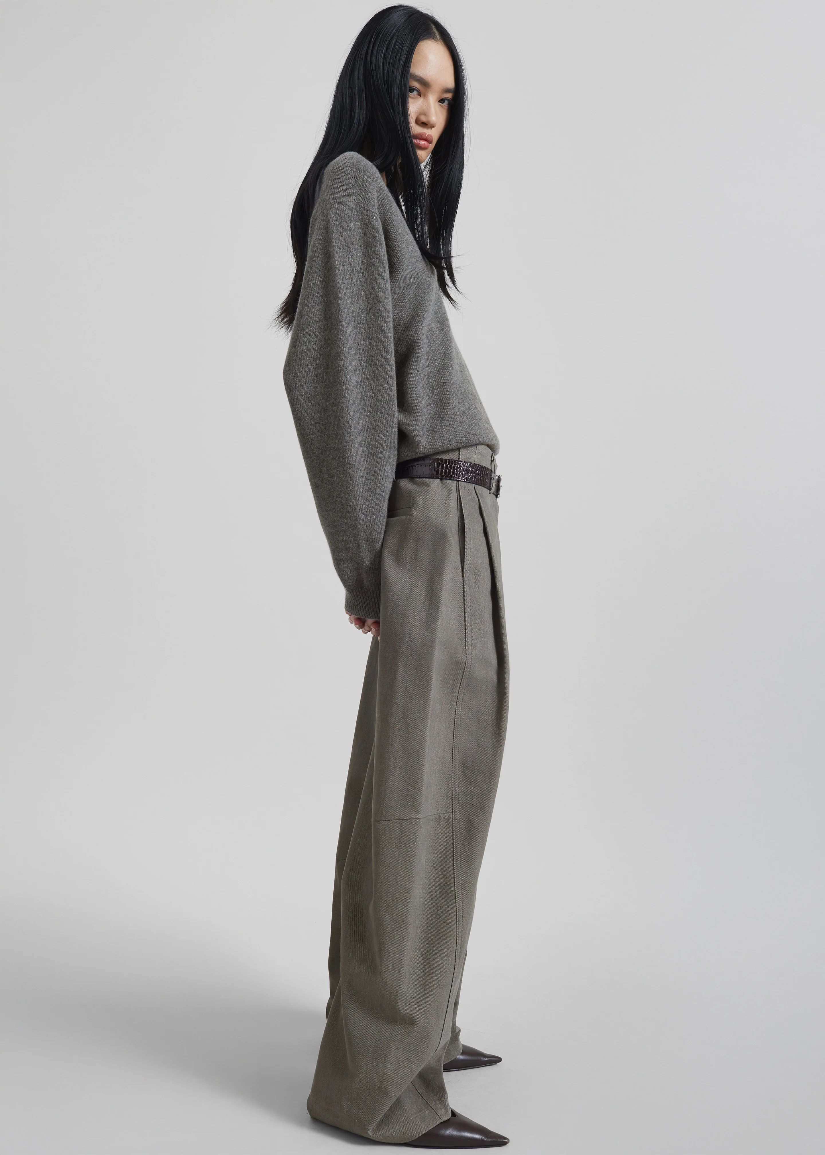 Vora Barrel Leg Pants - Grey - Image 4