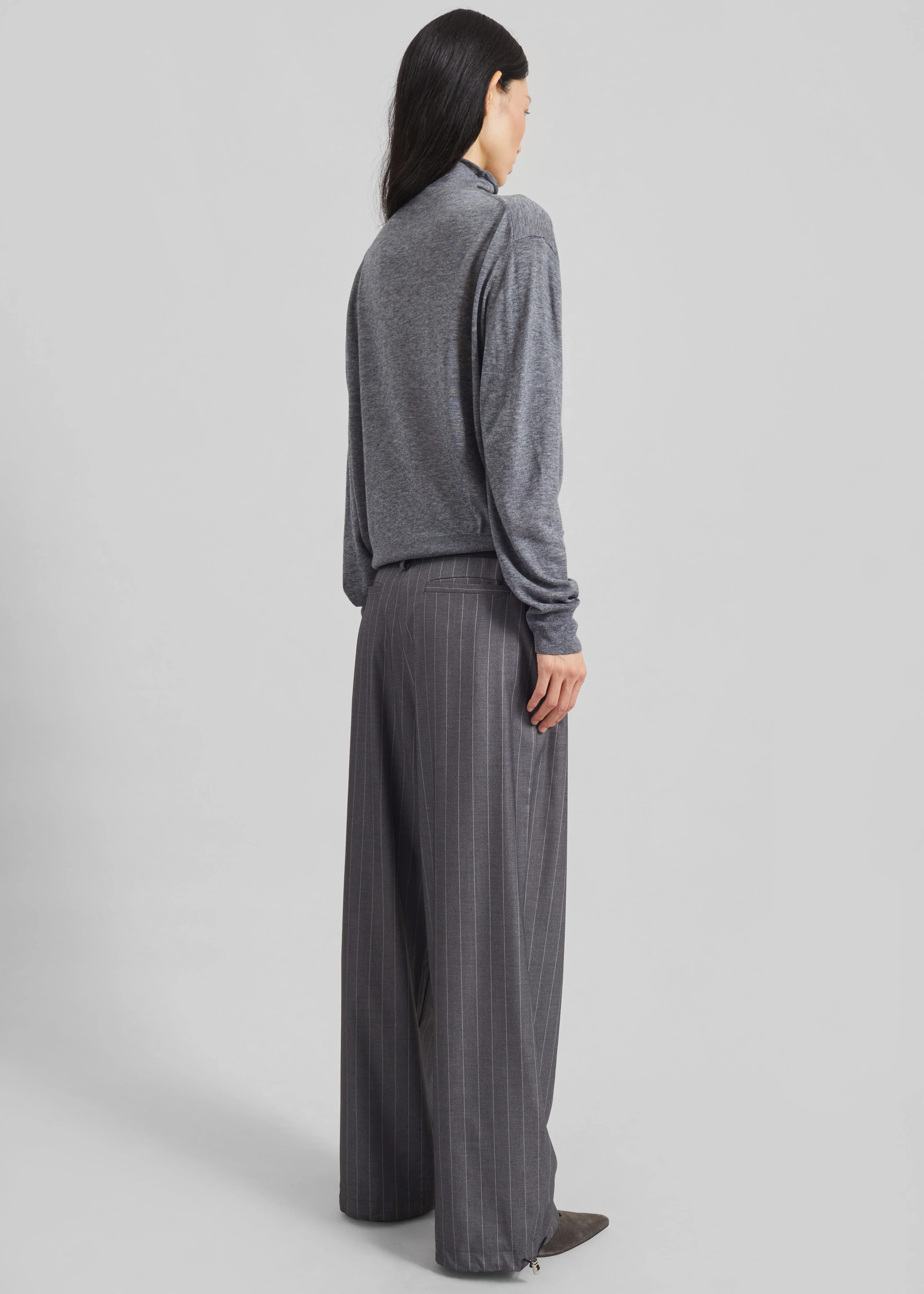 Vradal High Neck Cardigan - Grey - Image 7