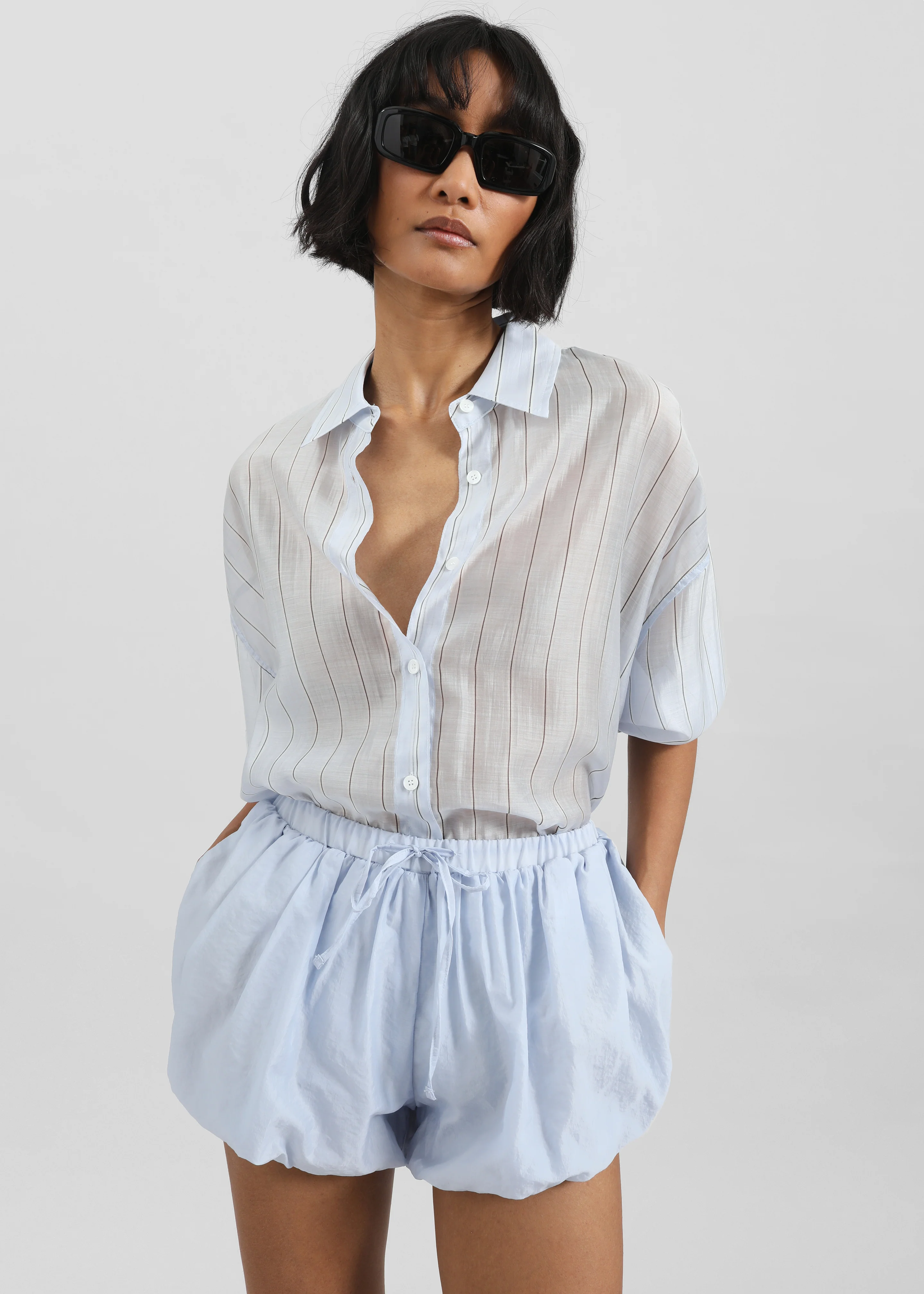 Vranor Light Sheer Shirt - Light Blue/Black Stripe - Image 5