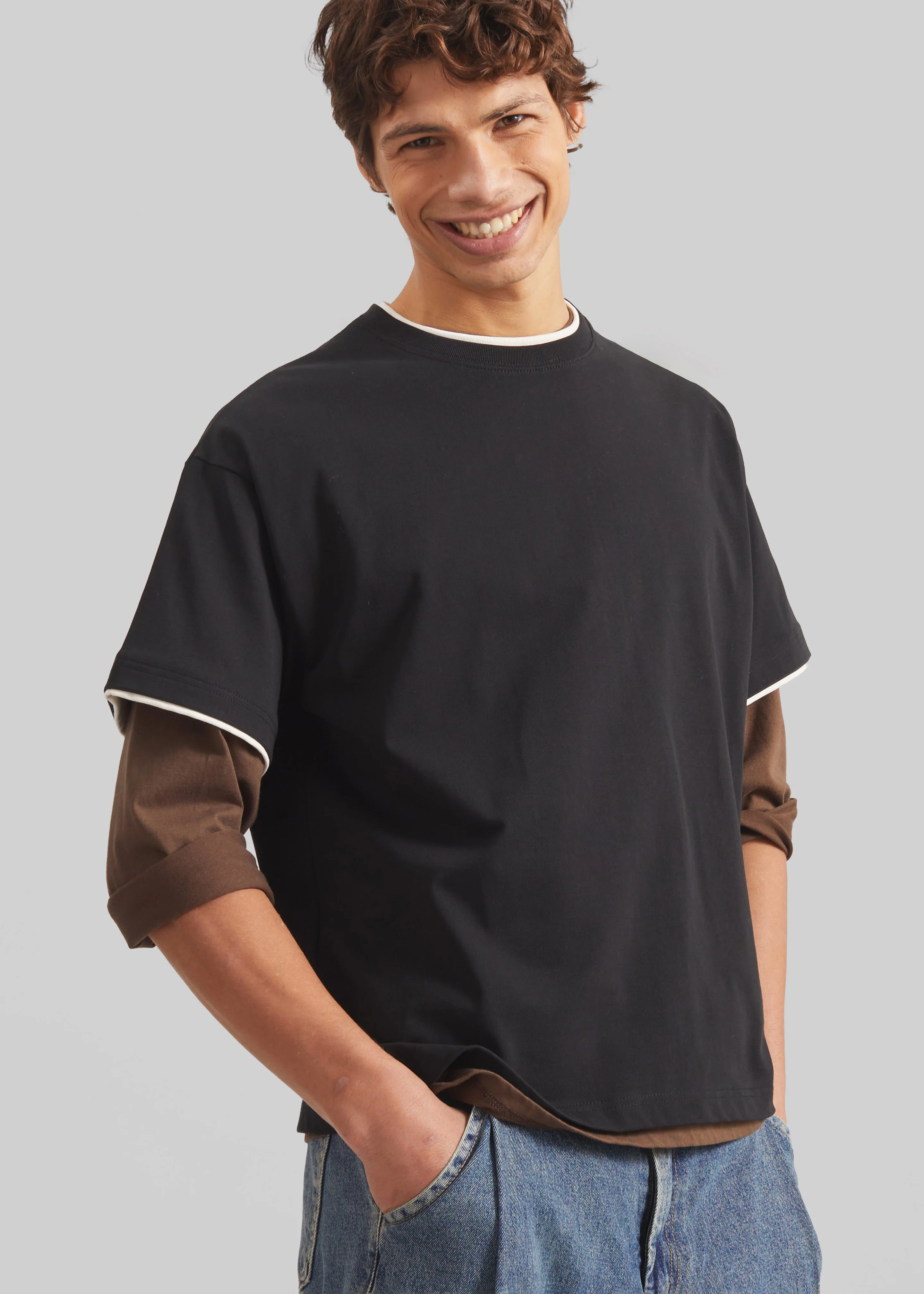 Warem Layer Effect Tee - Black - Image 5