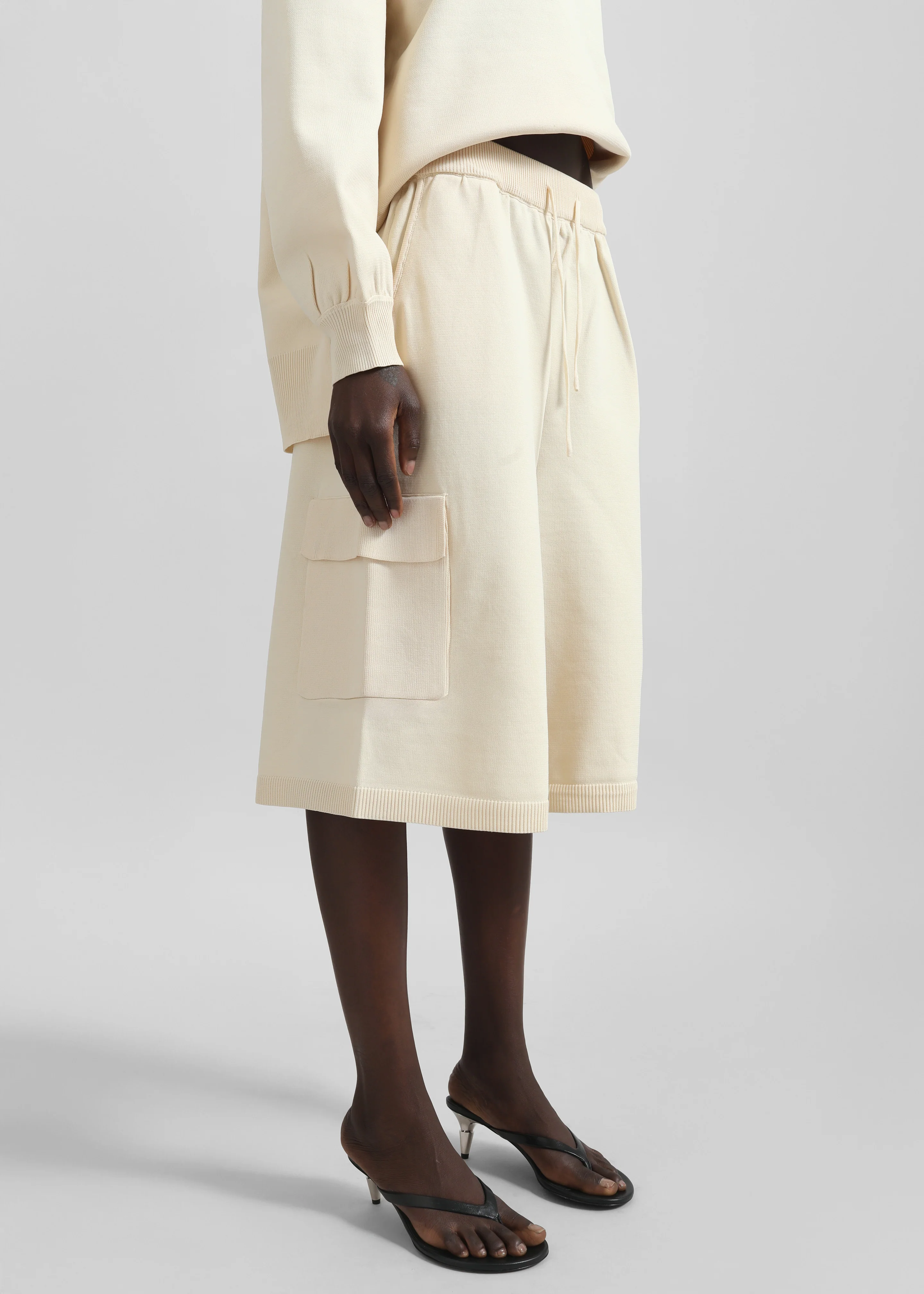 Wesra Knit Bermuda Shorts - Ecru - Image 2