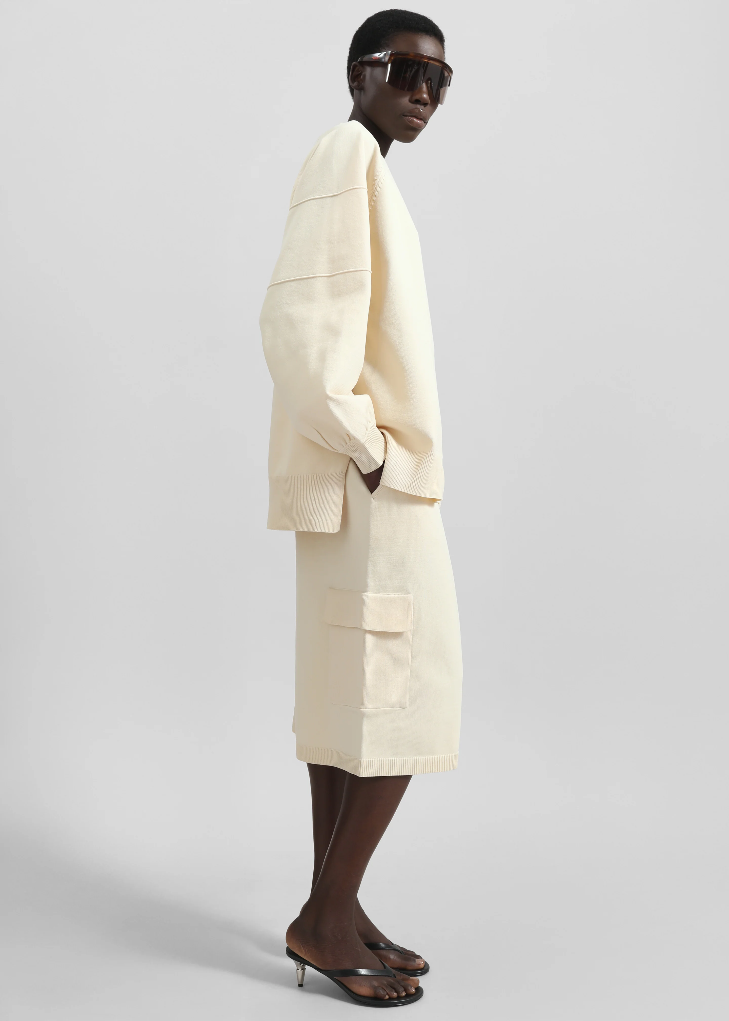 Wesra Knit Bermuda Shorts - Ecru - Image 5