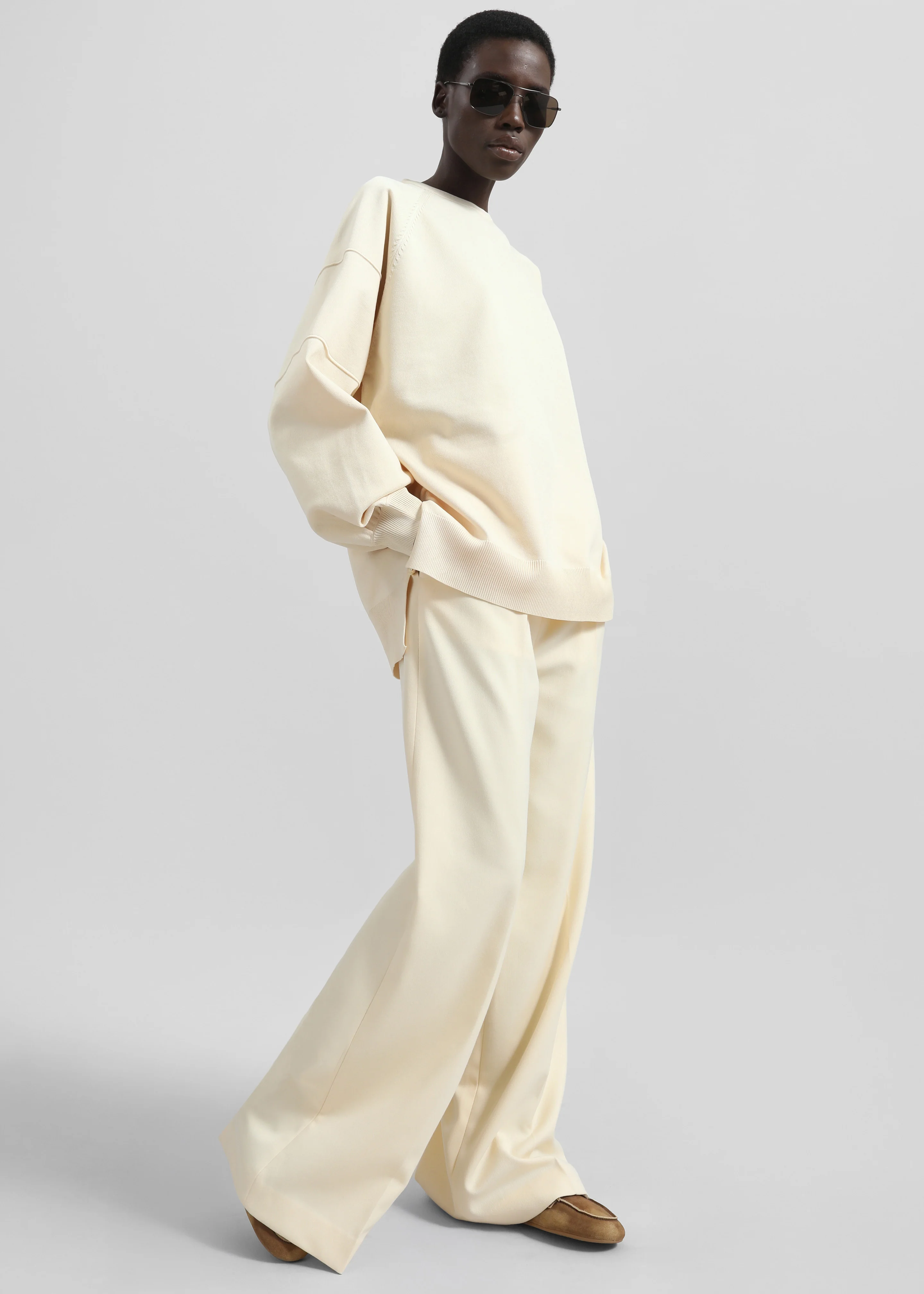 Wesra Knit Sweatshirt - Ecru - Image 4