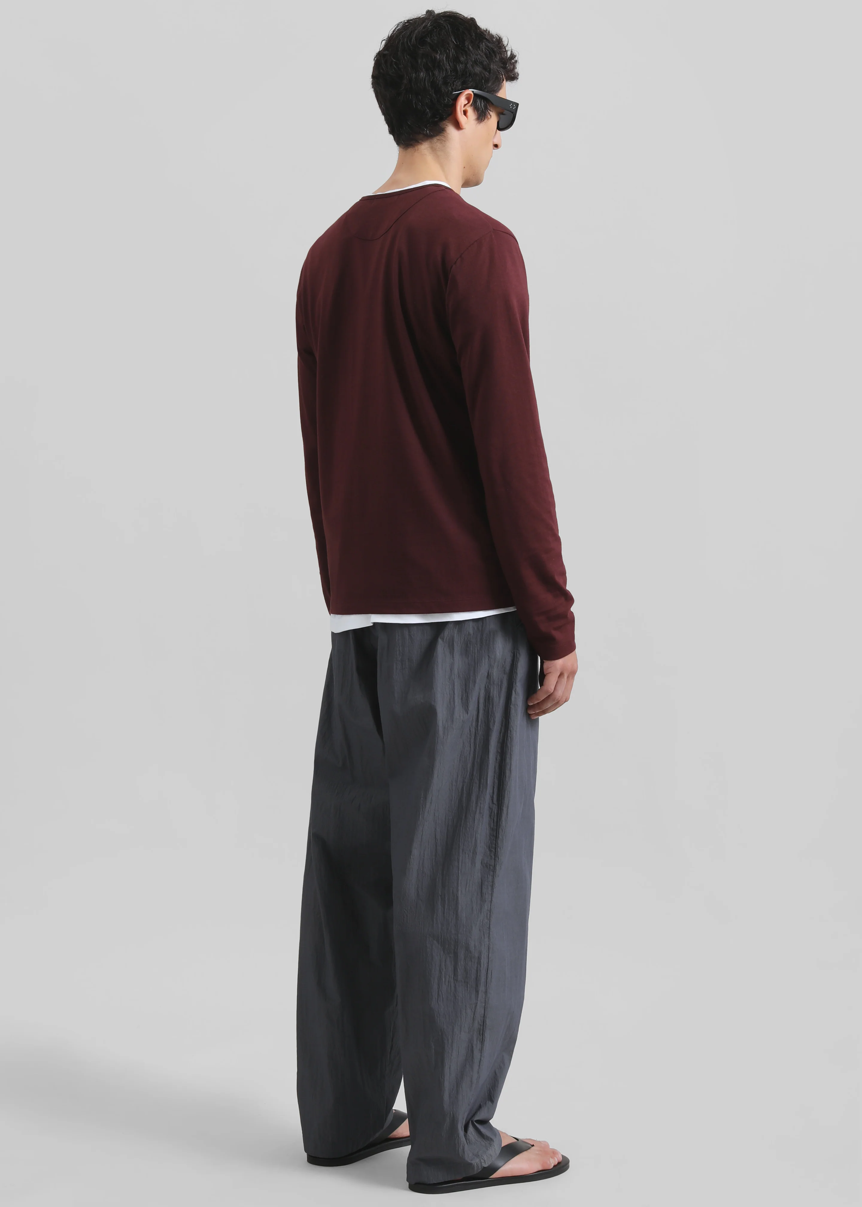 Whitby Modal-Blend Henley T-Shirt - Burgundy - Image 5