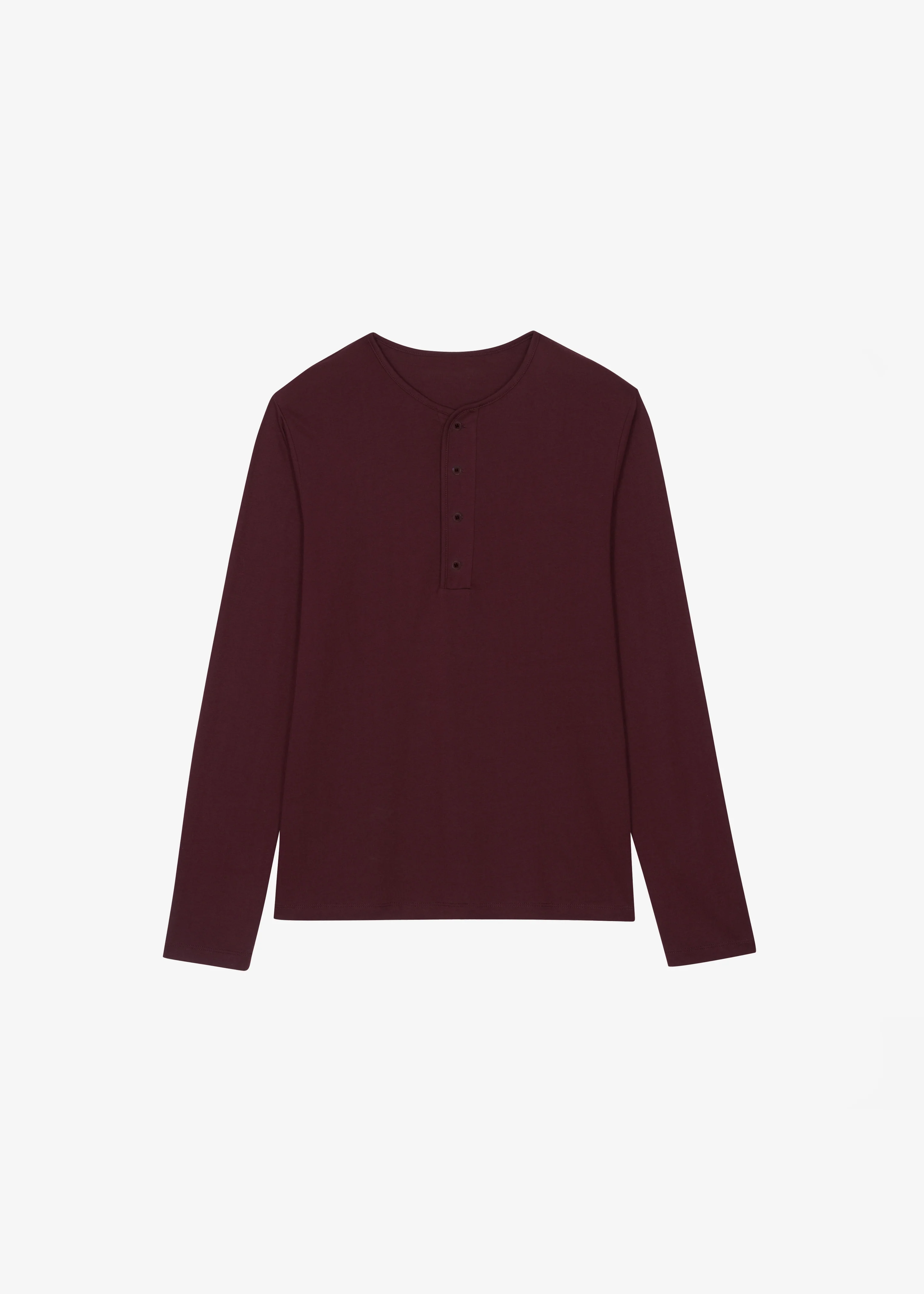 Whitby Modal-Blend Henley T-Shirt - Burgundy - Image 6