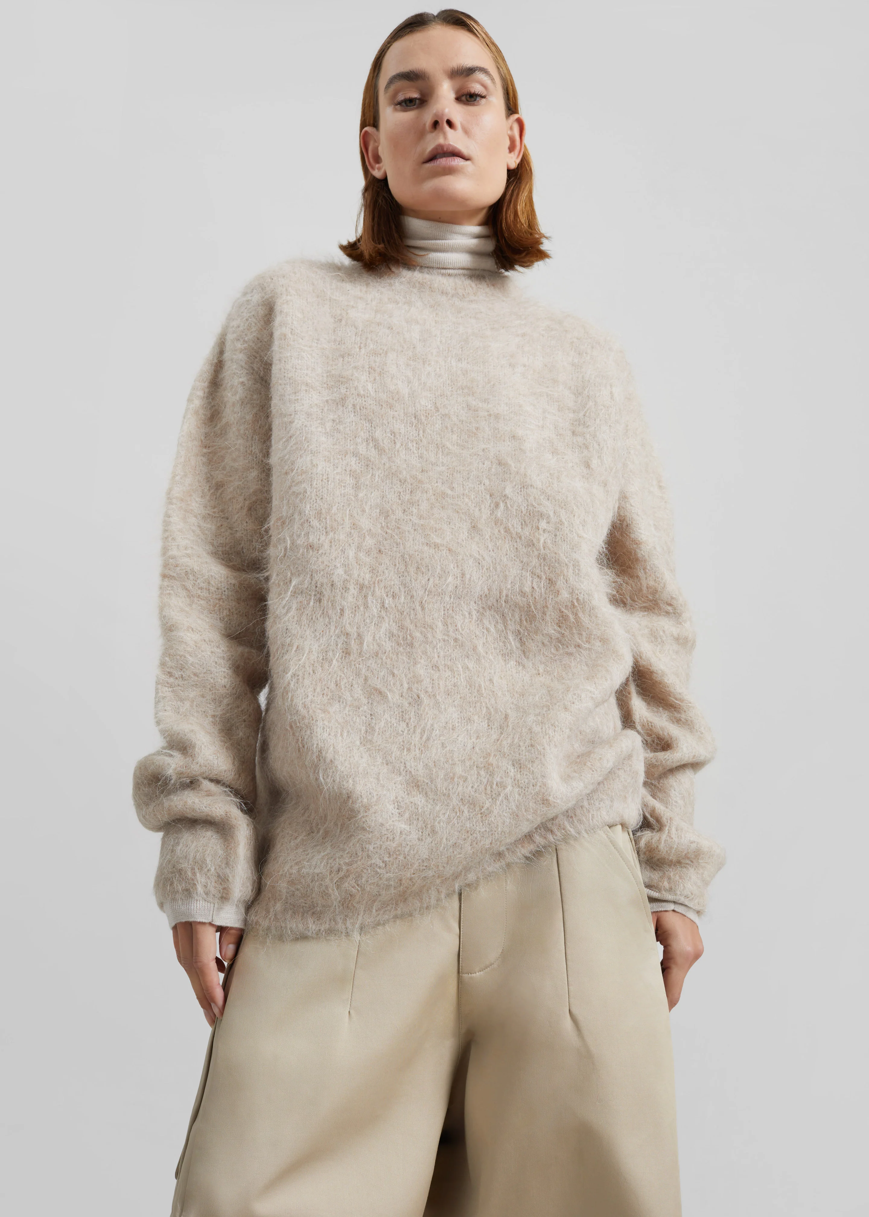 Willy Alpaca Knit Sweater - Beige - Image 4