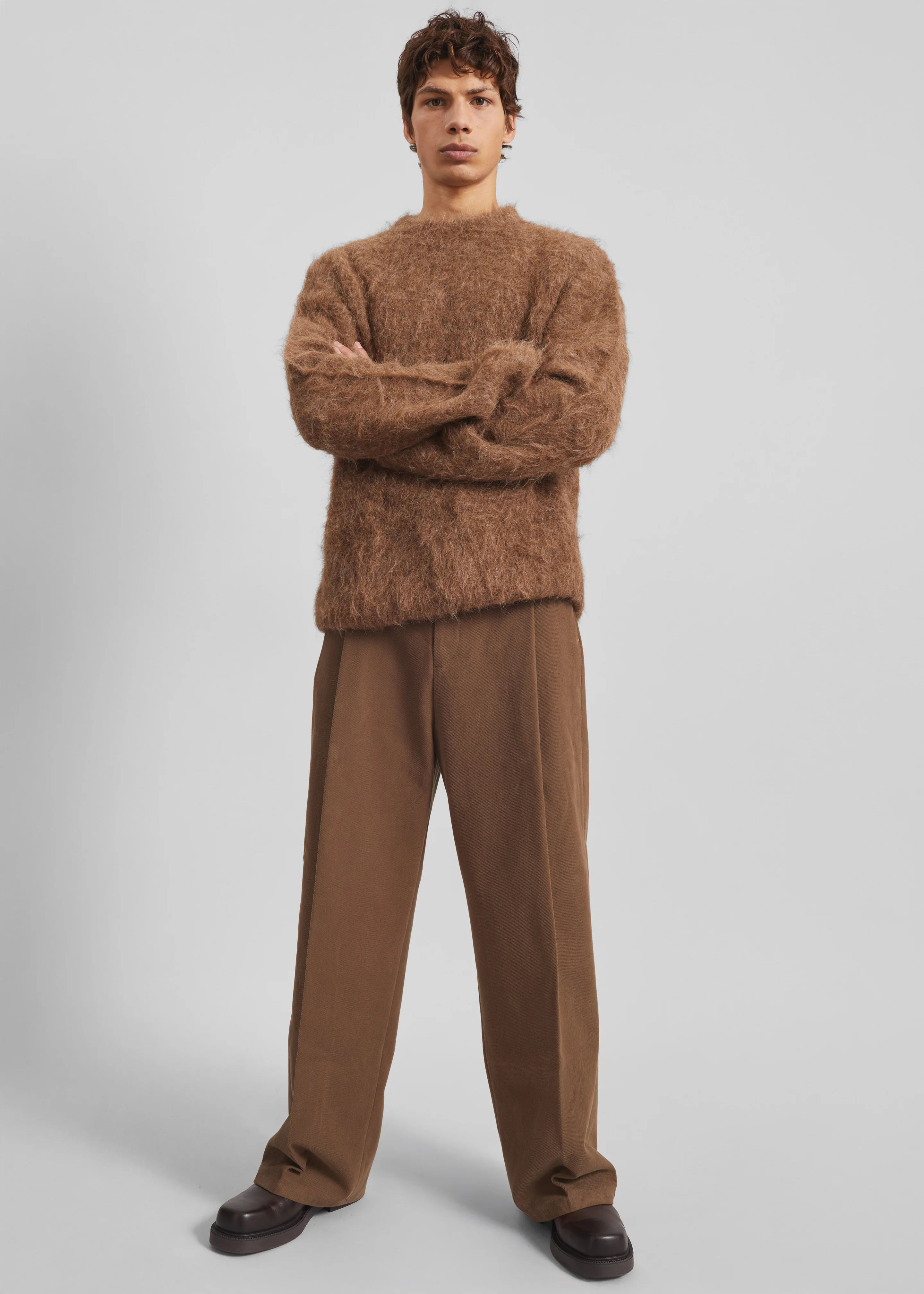 Willy Alpaca Knit Sweater - Dark Taupe - Image 7