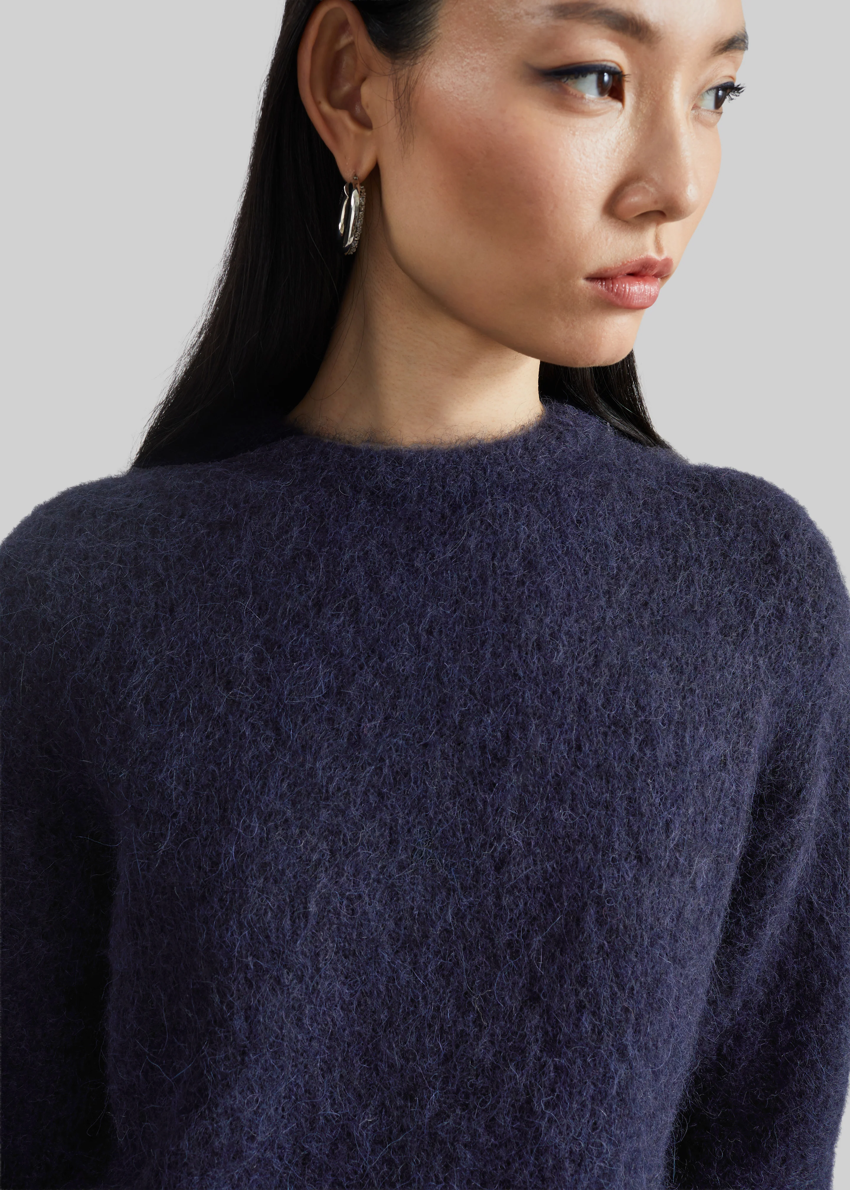 Willy Alpaca Knit Sweater - Navy - Image 3