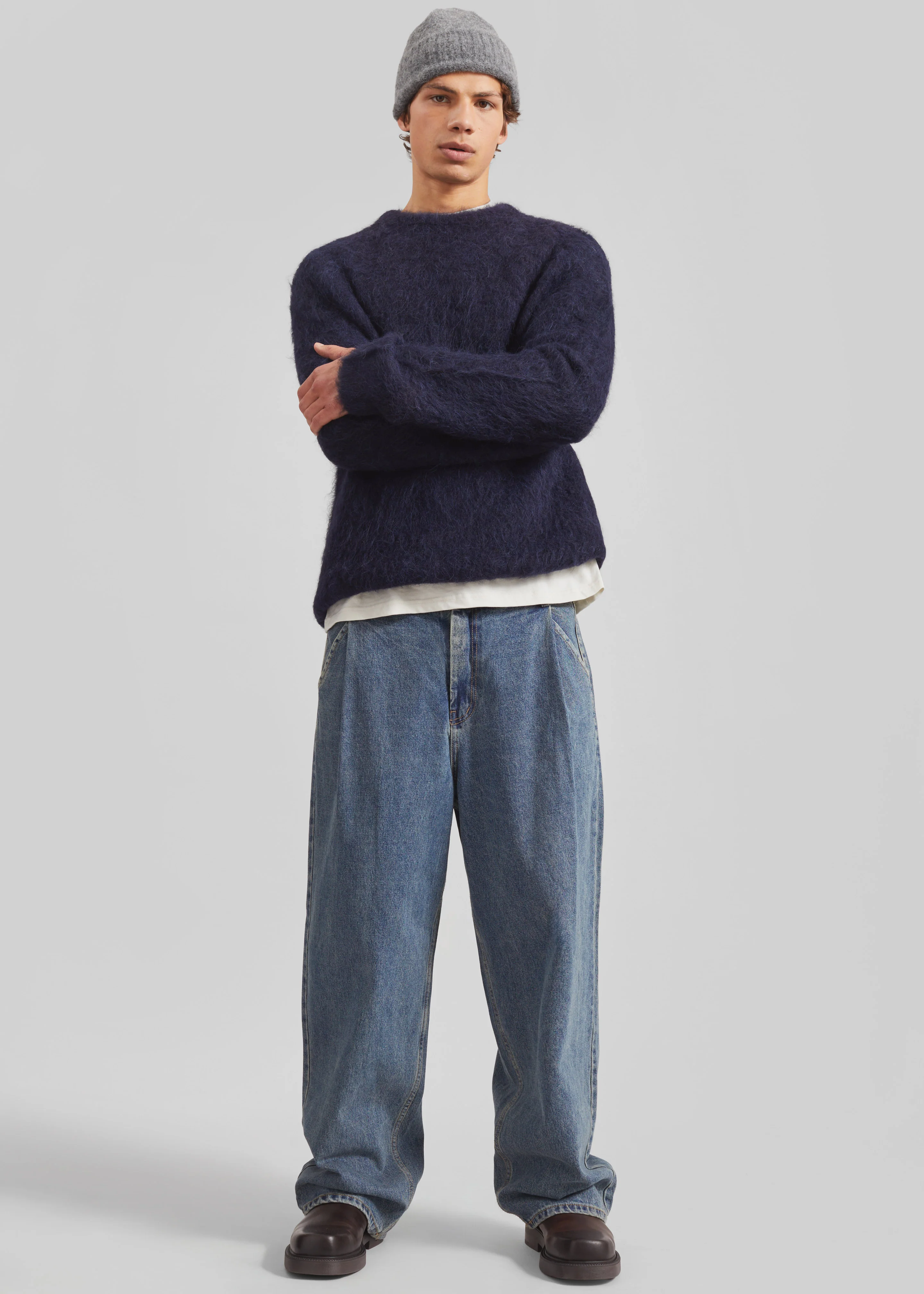 Willy Alpaca Knit Sweater - Navy - Image 6