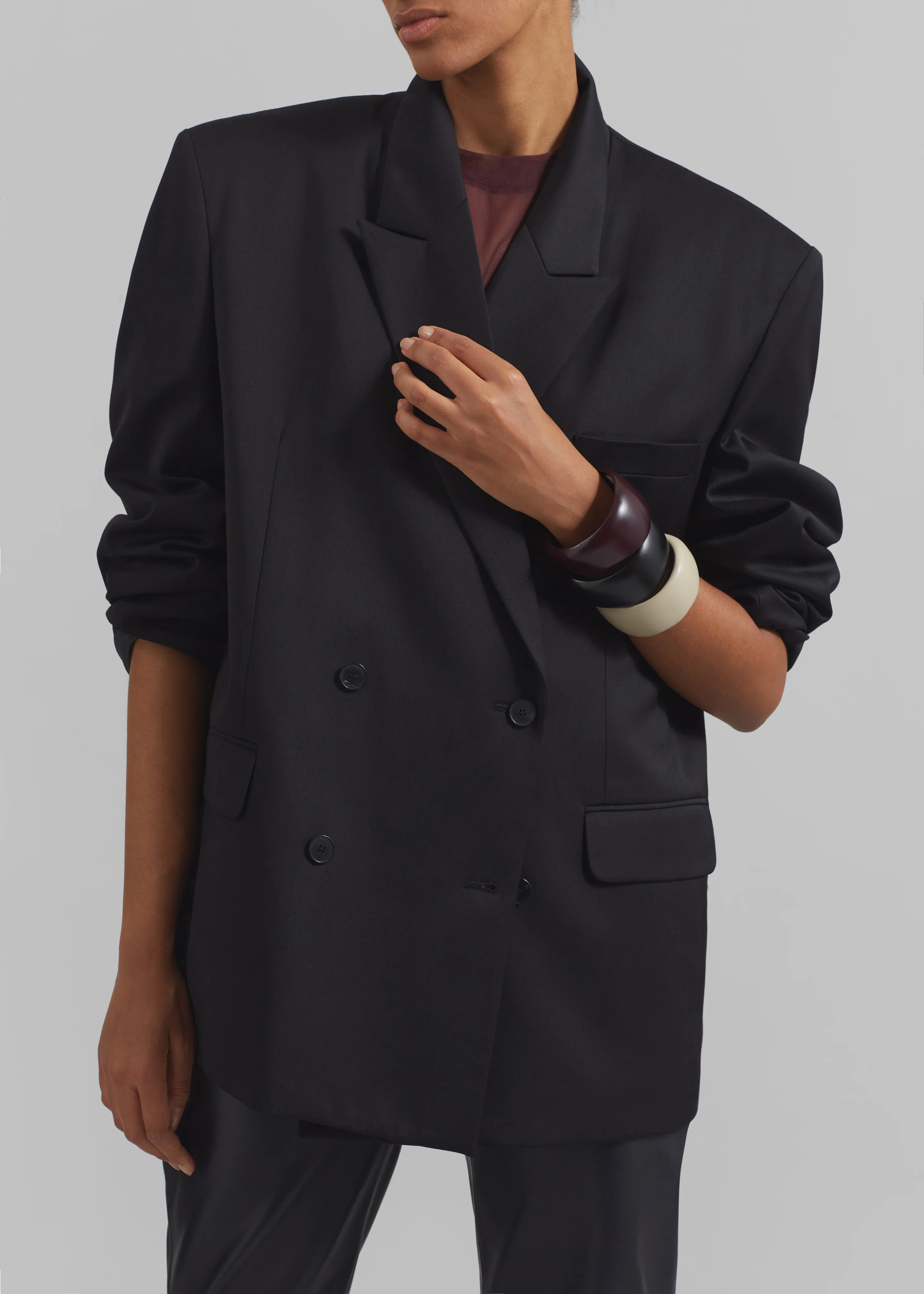 Wiveton Double Breasted Blazer - Black - Image 2