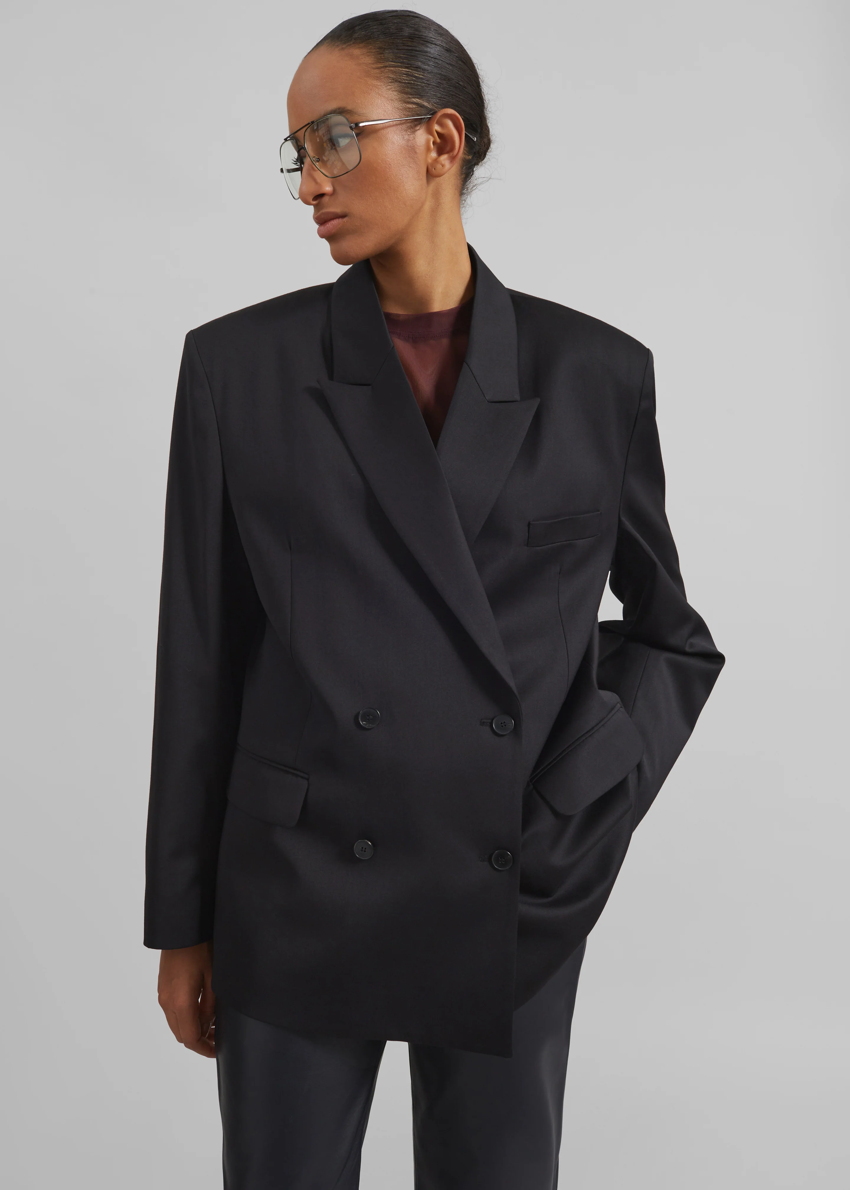 Wiveton Double Breasted Blazer - Black - Image 5
