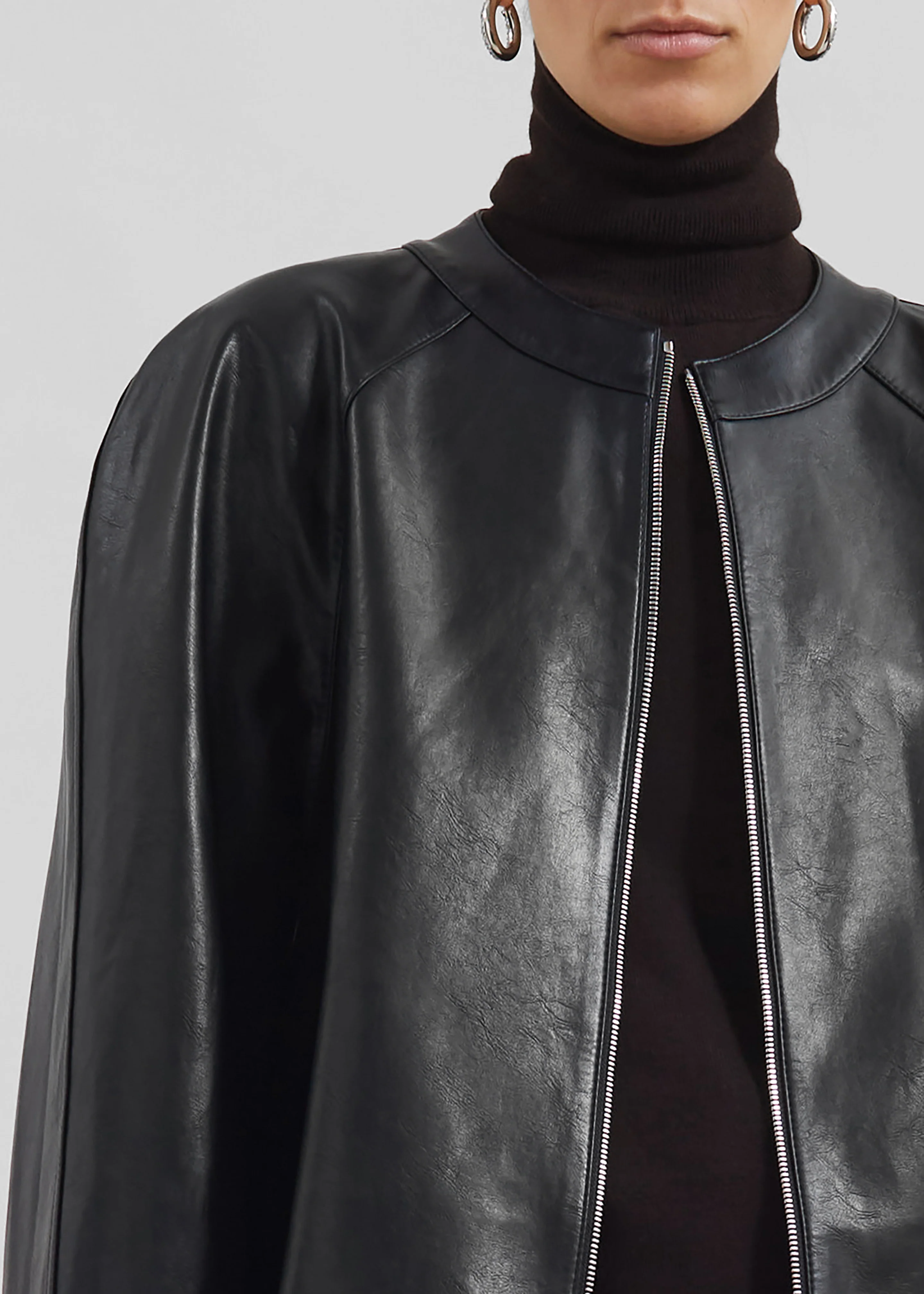 Xyla Faux Leather Jacket - Black - Image 10