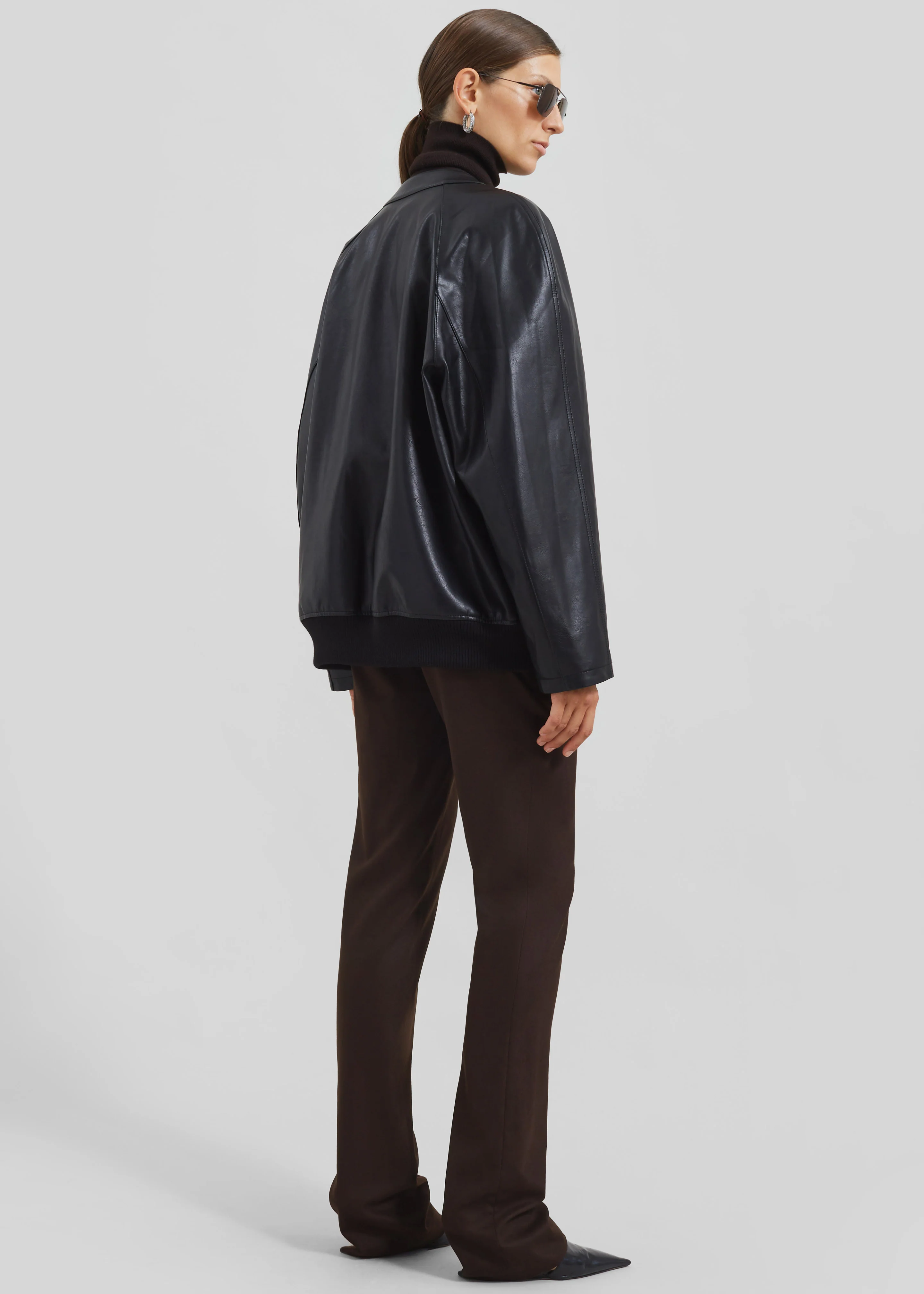Xyla Faux Leather Jacket - Black - Image 14