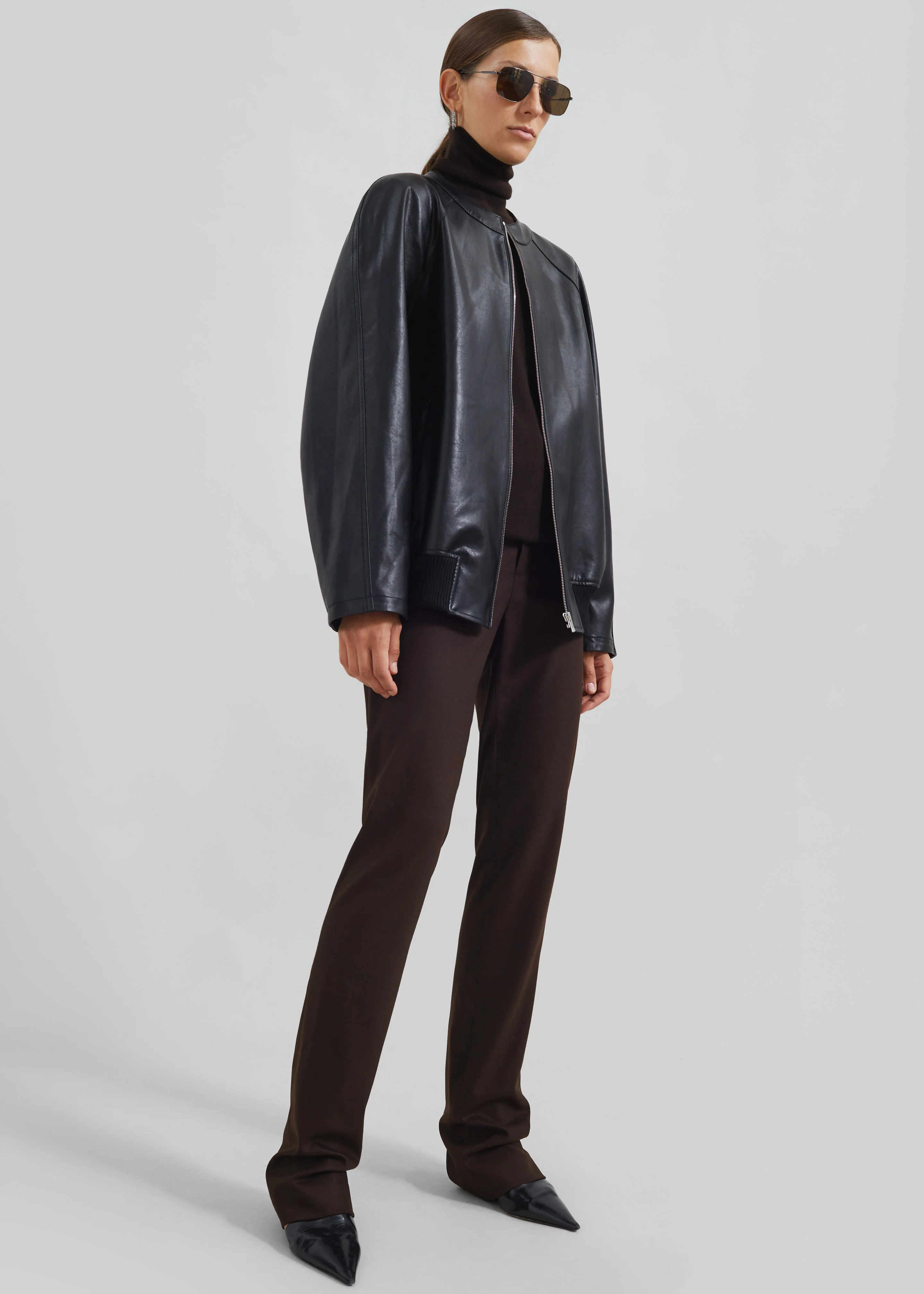 Xyla Faux Leather Jacket - Black - Image 8