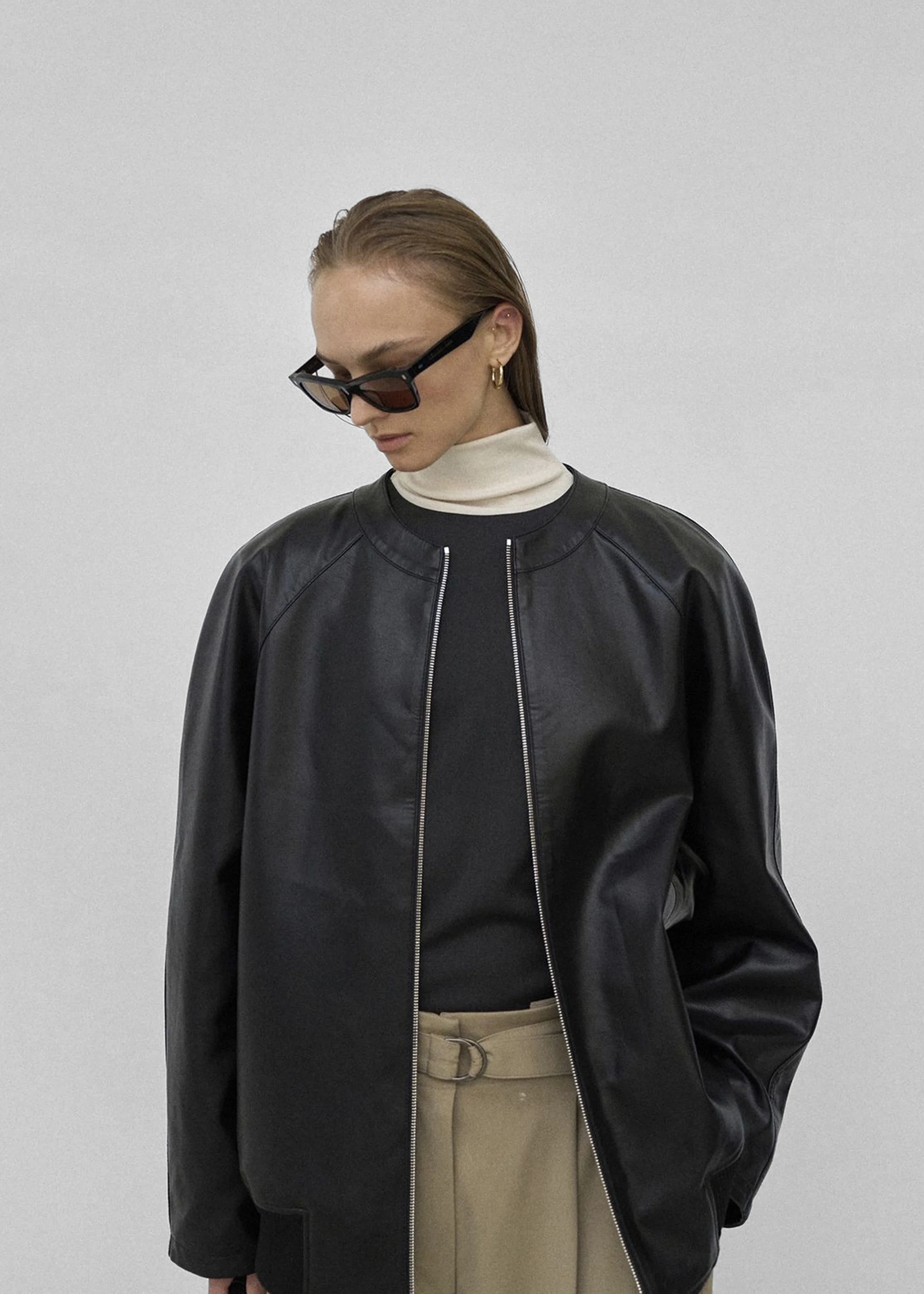 Xyla Faux Leather Jacket - Black - Image 9