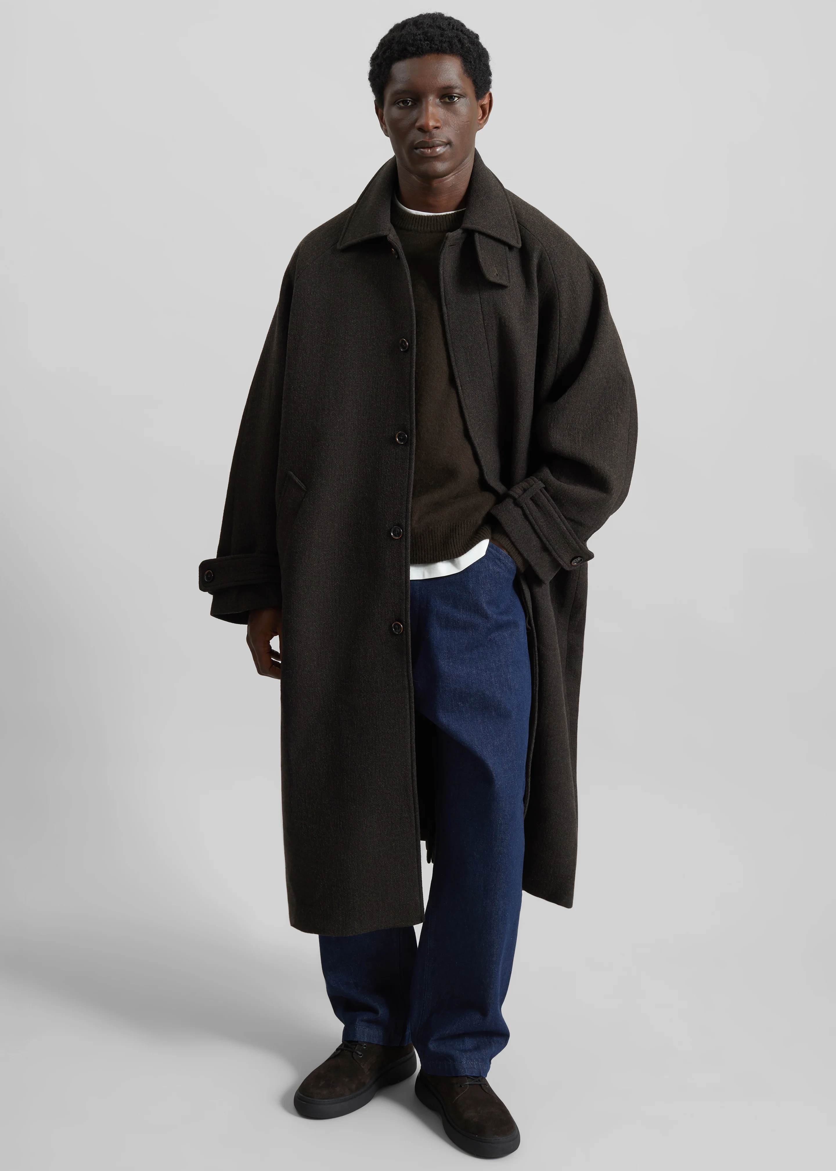 Zach Wool Blend Coat - Brown - Image 6