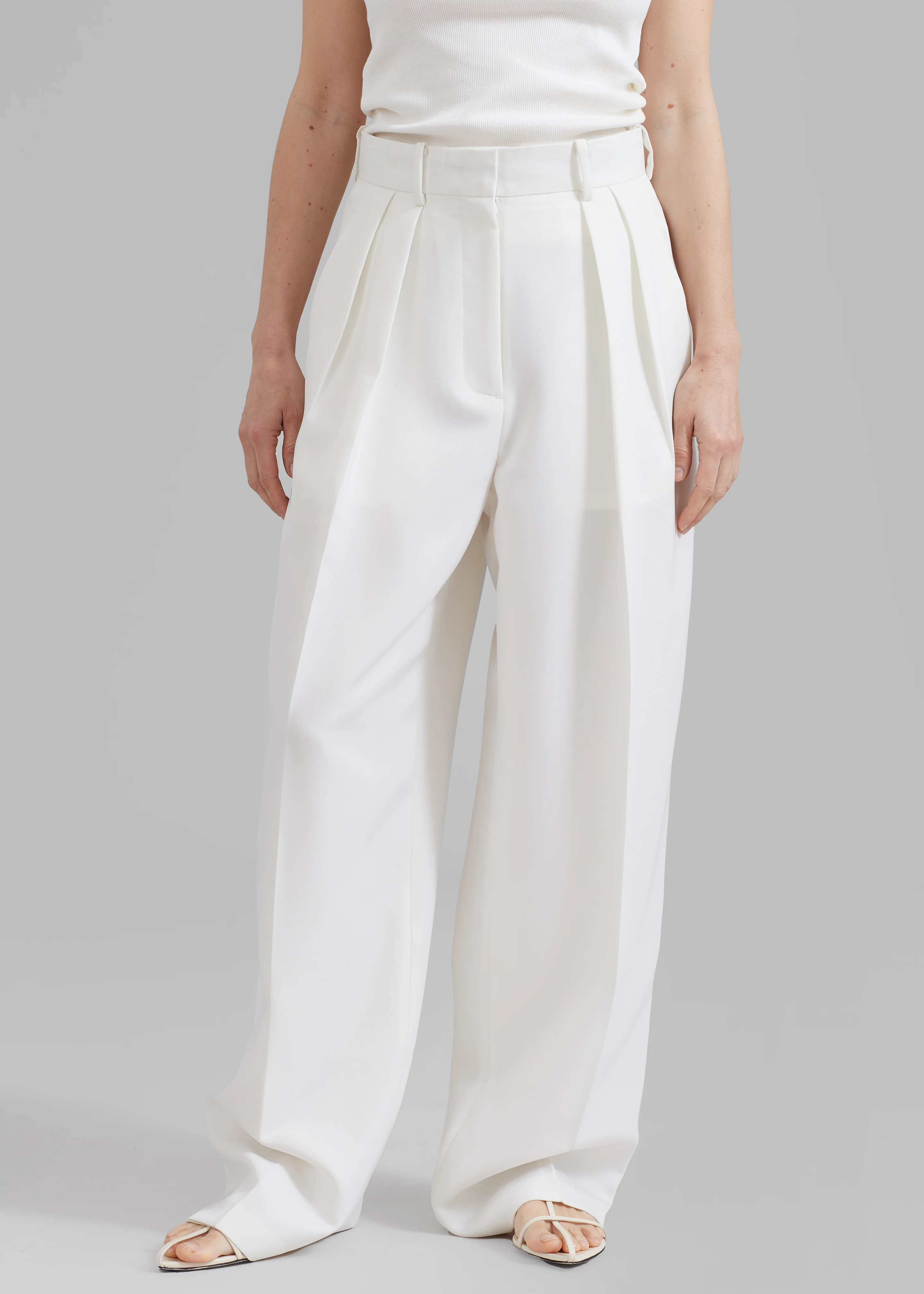 Zia Pintuck Trousers - White - Image 2