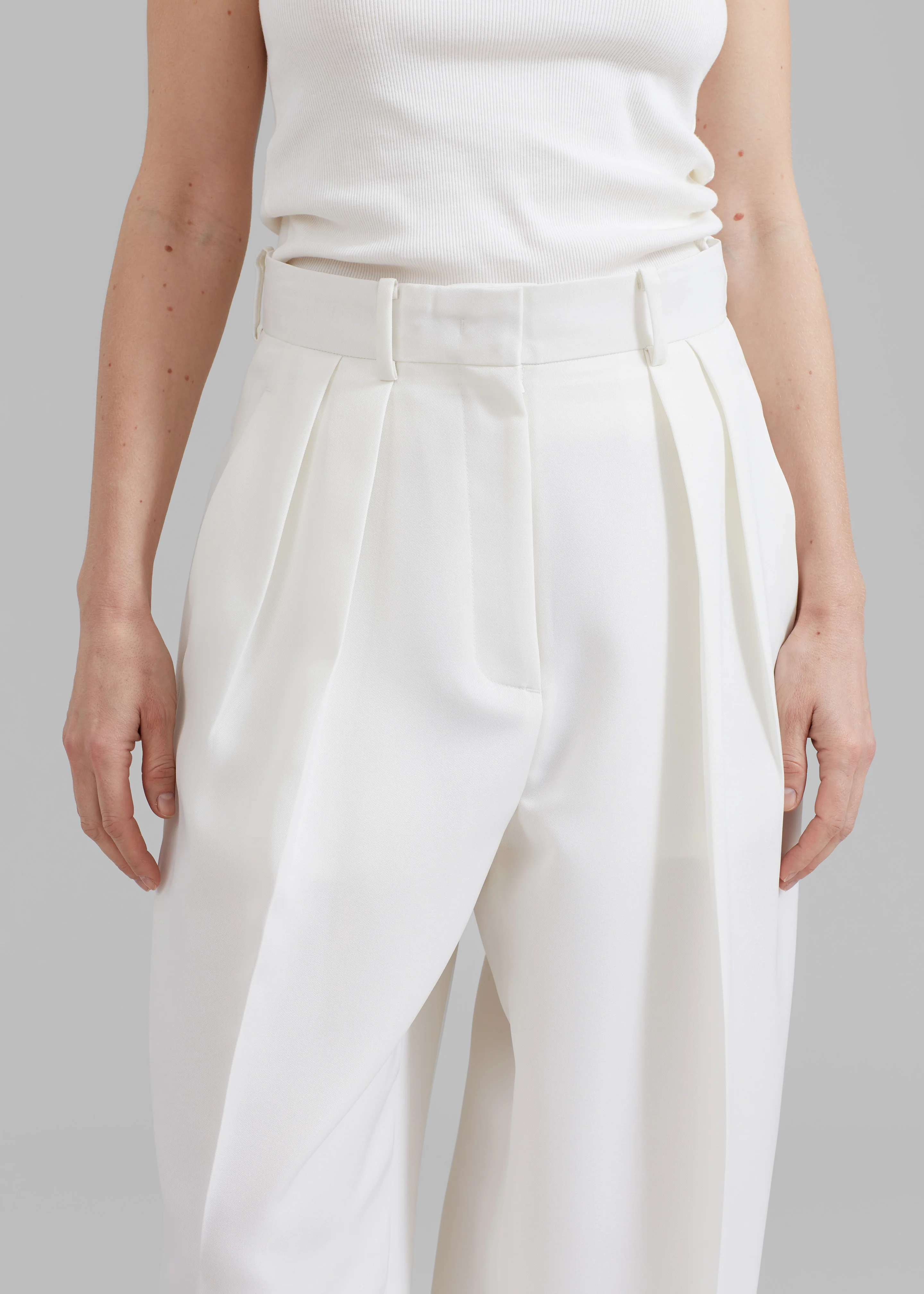 Zia Pintuck Trousers - White - Image 5