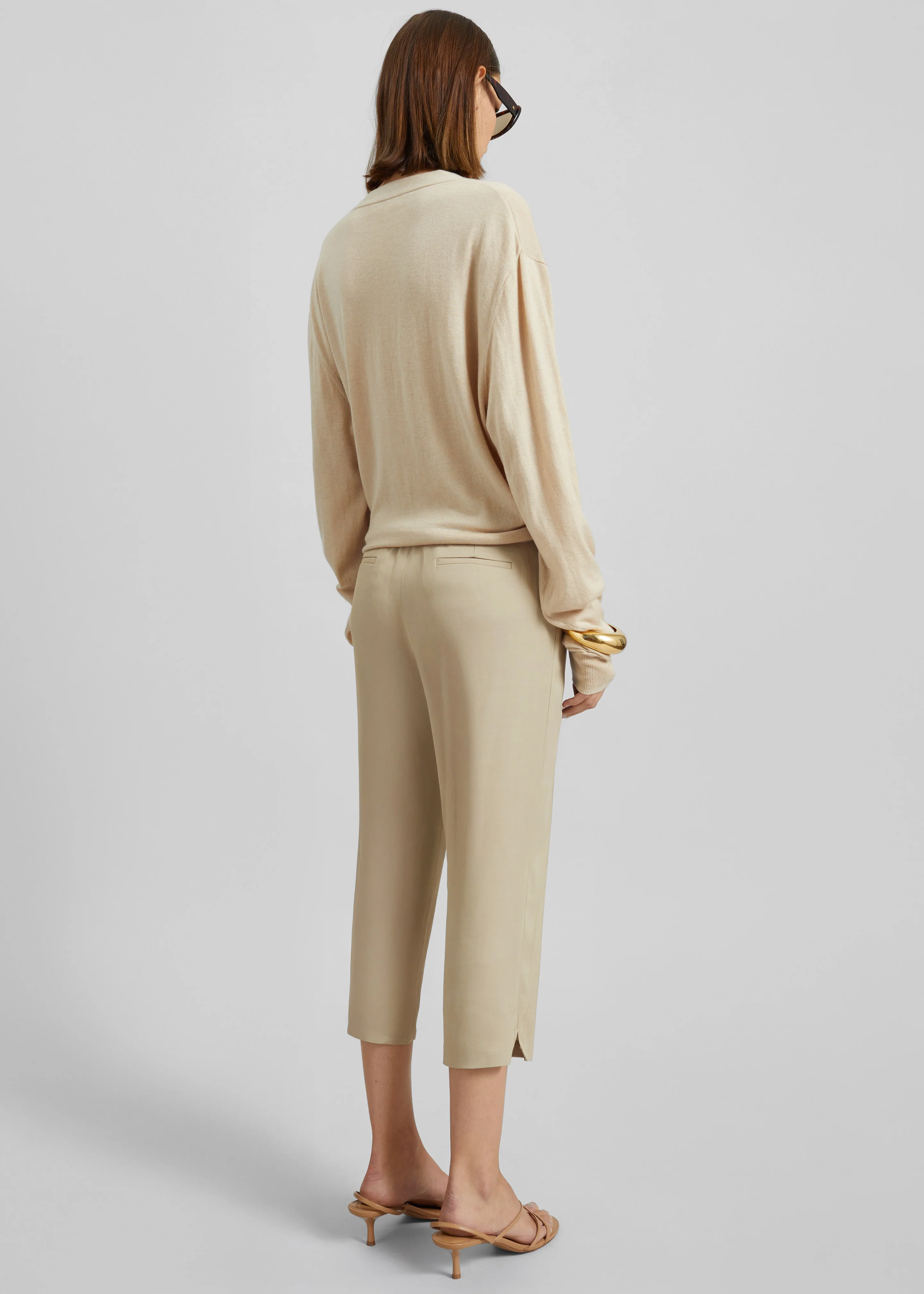 Zina V-Neck Cardigan - Beige - Image 6