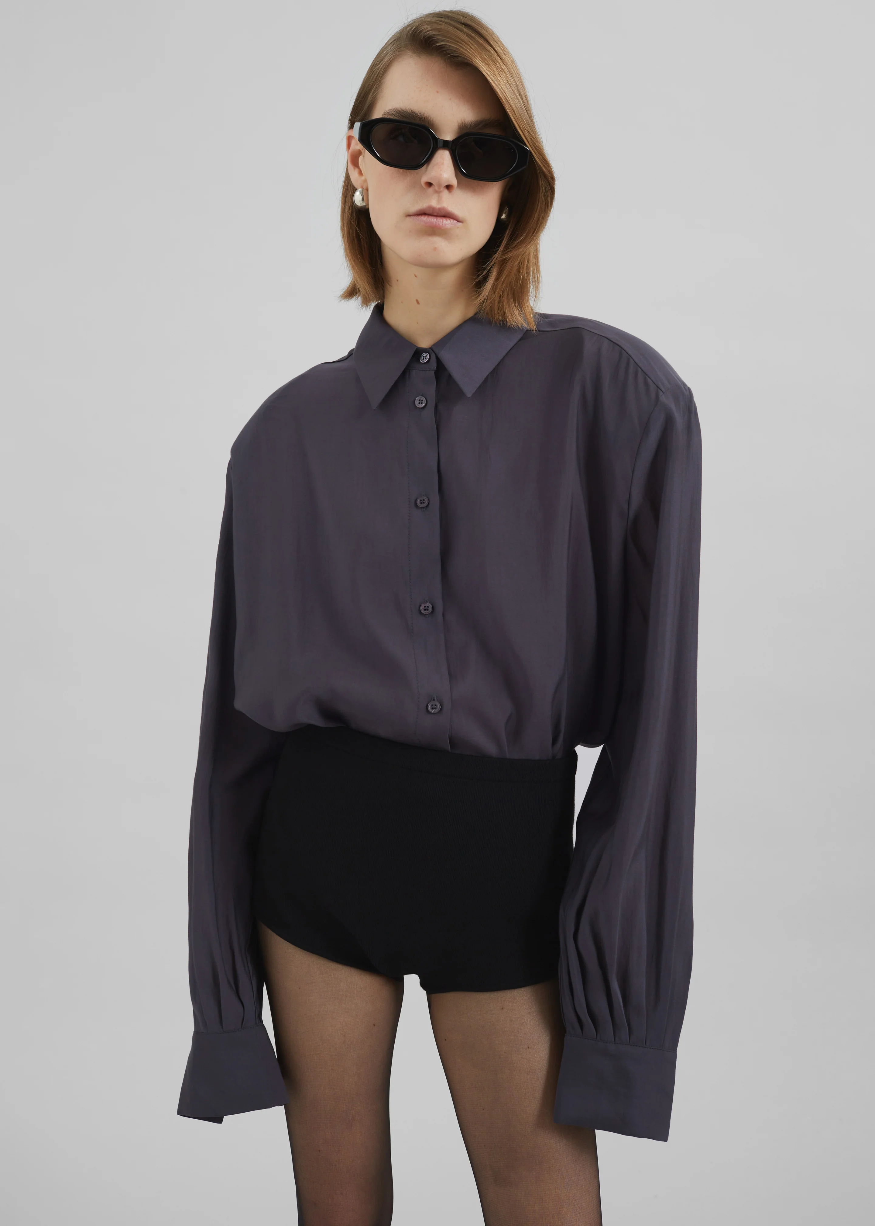 Zoula Padded Shirt - Charcoal - Image 5